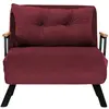 CALICOSY Fauteuil convertible en tissu L67 cm - Bordeaux