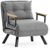 CALICOSY Fauteuil convertible en tissu L67 cm - Gris clair