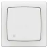 Poussoir NO-NF lumineux complet Appareillage saillie - blanc