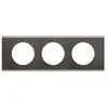 Legrand 069033 Plaque CEliane Matières 3 postes finition Black Nickel