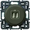 Mécanisme de prise double chargeur USB Legrand Céliane graphite