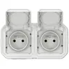 LEGRAND Plexo double prise précâblée horizontale std franco-belge-blanc saill
