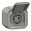 Legrand - Prise de courant avec volet Plexo complet saillie - gris