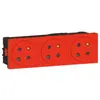 Legrand Triple prise 2P+T Mosaic Link surface - 45° - Rouge