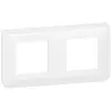 Plaque double horizontale blanche Legrand Mosaic composable 078804L