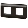 Plaque de finition 2x2 modules Legrand Mosaïc 0 994 82 coloris noir ma...