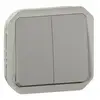 Interrupteur va-et-vient double Legrand Plexo  gris composable 069525L