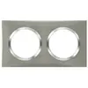 LEGRAND Plaque carrée Dooxie - 2 postes - Entraxe 71mm - Effet inox brossé
