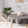 Soleil d'ocre Nappe anti-tache ronde 180 cm ALIX moka