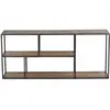 Bois et Chiffons - Etagere basse manguier stockholm naturel ciré - 140x35x60 cm T.U