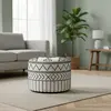 Bois et Chiffons - Pouf tribal 45 cm de haut  Acacia M&M offer T.U