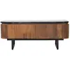 BOIS & CHIFFONS Table Basse 2T plateau marbre noir  Manguier Kfir TU
