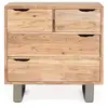 Bois et Chiffons - Commode 4 tiroirs en massif acacia forest brut - 85x45x85 cm T.U