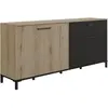Calicosy - Enfilade - trust - Chene / Noir - 4 portes - 1 tiroir - gami