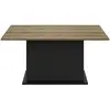 Gami Table extensible effet bois chêne avec pied central noir