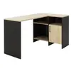 Bureau d'angle 3 niche - GAMI - Leicester - Décor chêne et noir