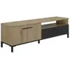 GAMI Banc tv effet bois chêne 2 portes 1 tiroir long 160cm poignées noires