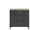 Commode 3 tiroirs MANCHESTER coloris noir uni et imitation chÃªne helvezia
