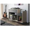 GAMI VENTE-UNIQUE Meuble Vinyles JAZZY - Avec Rangements - Chêne et Noir