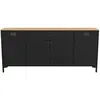 Buffet 4 portes+1 tiroir MANCHESTER coloris imitation bois et noir