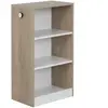 Petite bibliothèque mobile GALIPETTE MARTIN - L49 H88 P31 - Marron et blanc