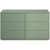 Commode 6 tiroirs effet bois couleur vert arcilla