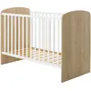 Basile Lit Bébé Châtaignier naturel et Blanc