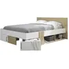 DIAGONE Calicosy - Lit avec Rangements 140x190cm - Swivel - Blanc 140 x 190/200 cm