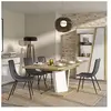 Gami Table rectangle extensible effet bois chêne mat blanc 812 couverts