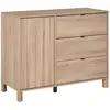 Galipette Commode calypso 3 tiroirs 1 porte effet bois chêne doré effet claustra