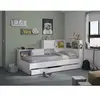 VENTE-UNIQUE Lit avec rangements et tiroir 90 x 200 cm - Coloris : Blanc - ARMAND