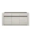 GAMI Buffet 3 portes 190cm effet bois chêne avec tablettes
