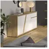 Gami Buffet 3p 1t blanc brillant & effet bois chêne matière durable