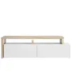 Meuble TV 150 cm FIZZ coloris chêne et blanc