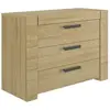 Commode 3 tiroirs - GAMI - SOFIA - Laqué - Bois - Marron clair