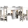 Parisot Lit mezzanine 2x90x200 cm ALEXANDRA avec bureau blanc et imitation chêne
