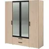 Parisot Camif Armoire 4 Portes 2 Miroirs 2 Tiroirs Effet Bois Et Noir