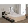 Parisot Lit 140x190/200 avec rangements ORNELLA imitation chêne et noir