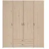 Parisot Armoire de rangement salvador 4 portes & 2 tiroirs - chêne jackson