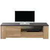 Meuble TV FUMAY coloris chêne brut/béton foncé