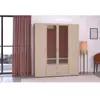 Parisot Camif Armoire 4 Portes 2 Miroirs 2 Tiroirs Effet Bois
