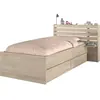 Parisot Lit enfant ESCALE 90x190/200 cm - Décor chêne - Tête de lit + 2 tiroirs - L121,5 x H88,6 x P216,8 cm
