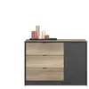 Commode 1 porte + 3 tiroirs TORONTO coloris imitation chêne authentic ...