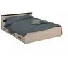 Parisot Zodiac lit adule industriel 140x190 cm - decor chene et noir 2078L14T