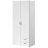 PARISOT - Armoire VARIA - Décor blanc - 2 portes battantes + 2 tiroirs