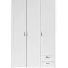 Parisot Armoire de rangement salvador 3 portes & 2 tiroirs - blanc VARIA6510A3PT
