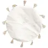 The Home Deco Factory - Tapis rond coton pompon beige 90 cm