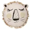 ATMOSPHERA CREATEUR D'INTERIEUR Coussin Rond Lion Franges 38 cm