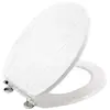 DOUCEUR D'INTERIEUR Abattant WC MDF charnières métal effet bois Strata blanc