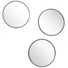 THE HOME DECO FACTORY Lot de 3 miroirs diam 26cm effet bois